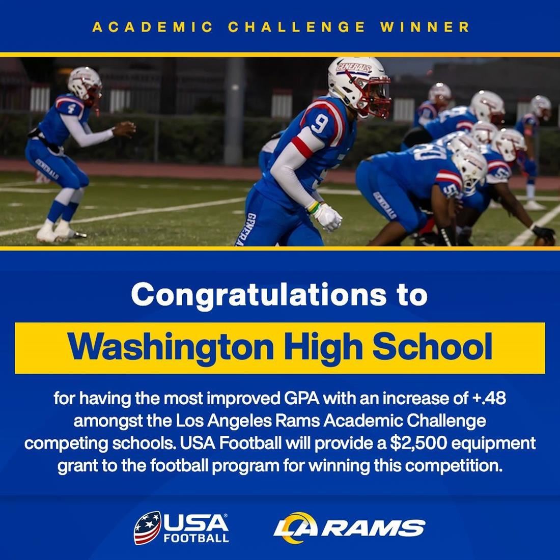 Washington High School Academic Challenge Winner
